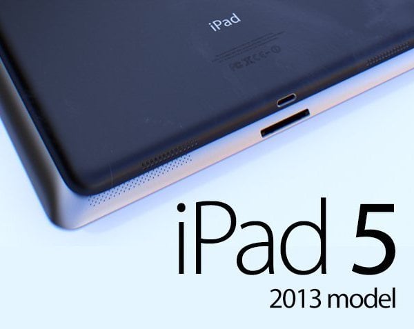 3D μοντέλο του iPad 5 βασισμένο στον σχεδιασμό του iPad mini 1 ipad-5-3d-model