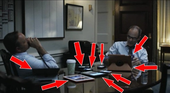 Nine Apple devices in one House of Cards scene 1 house of cards apple