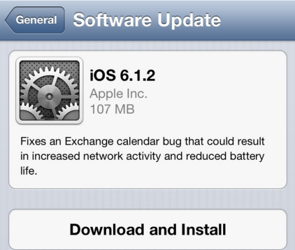 iOS 6.1.2 released and fixes Exchange 1 issue iOS 6 1 2