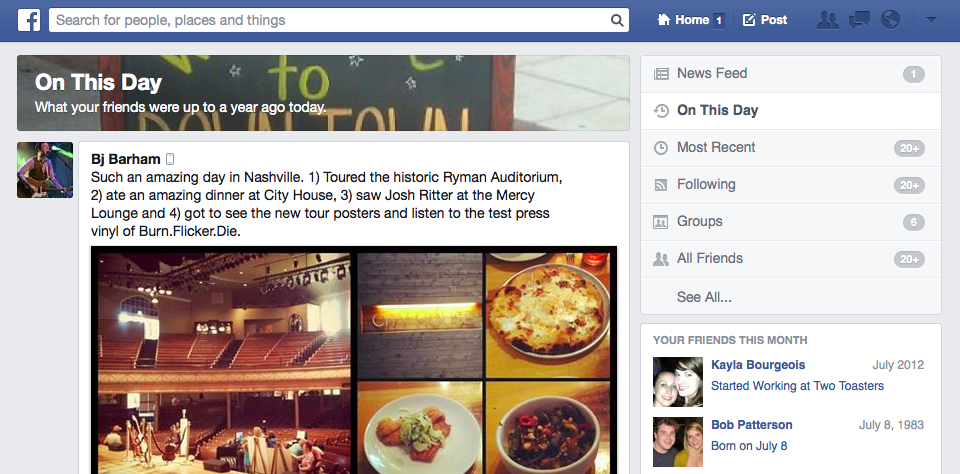 On this day: New feature on Facebook, for time travel 1 on this day