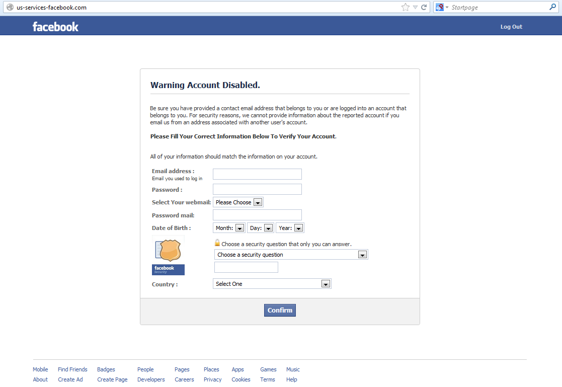 Another phishing scam targets Facebook users 2 Facebook Scam