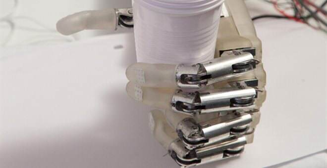Artificial prosthetic hand with sense of touch created 1 prosthetic leg