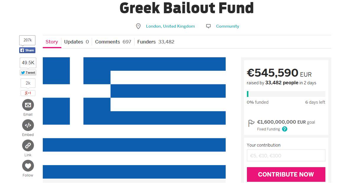 Παγκόσμιο ενδιαφέρον για την καμπάνια crowdfunding για το ελληνικό χρέος - Κατέρρευσε το Indiegogo! 1 crowdfunding