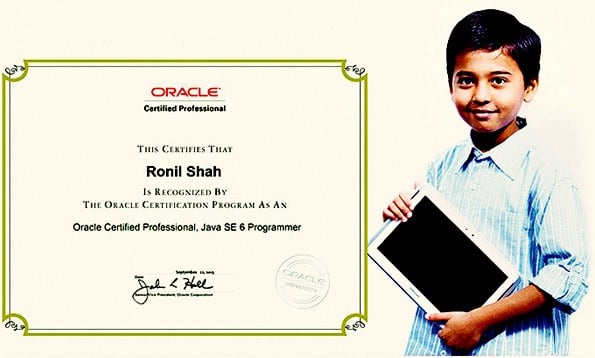 The 10-year-old 'Java Champion' scored 100% in just 18 minutes! Impressive!
