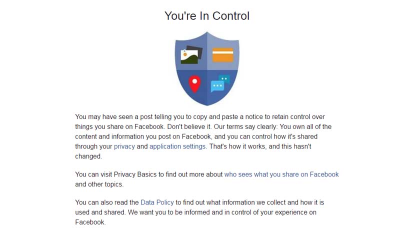 The fake Facebook protection message!!! 1 Facebook