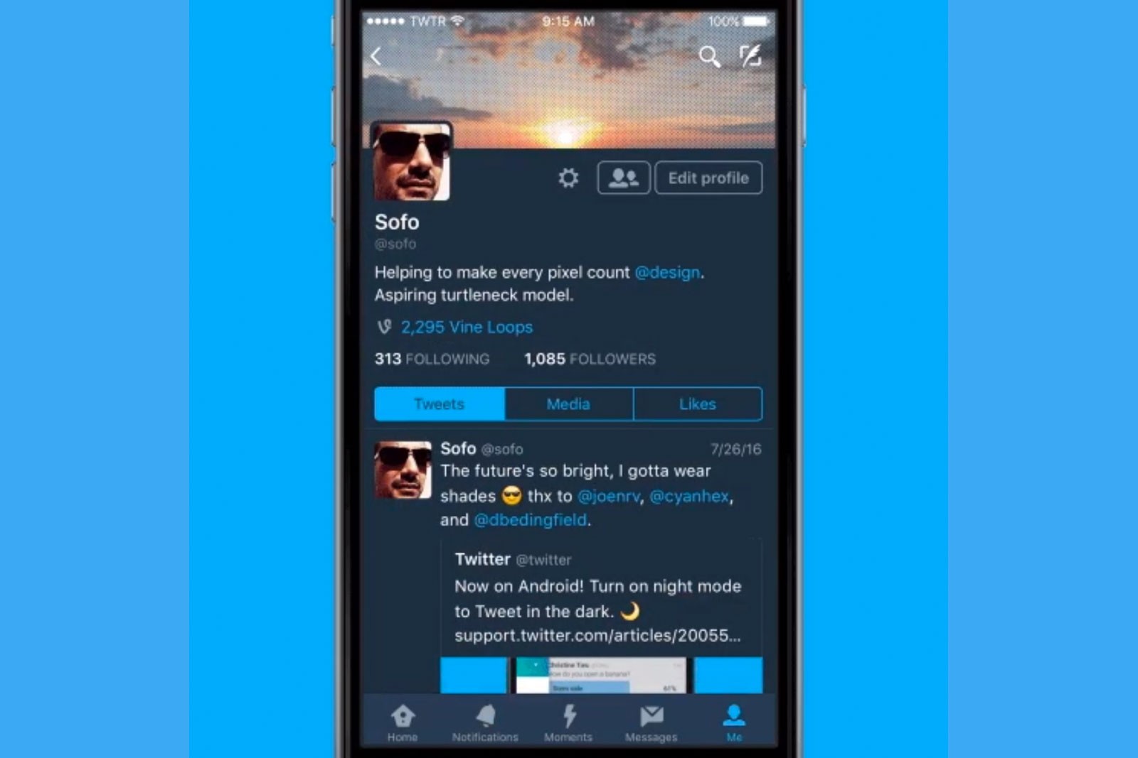 Twitter's night mode now on iOS 1 Twitter