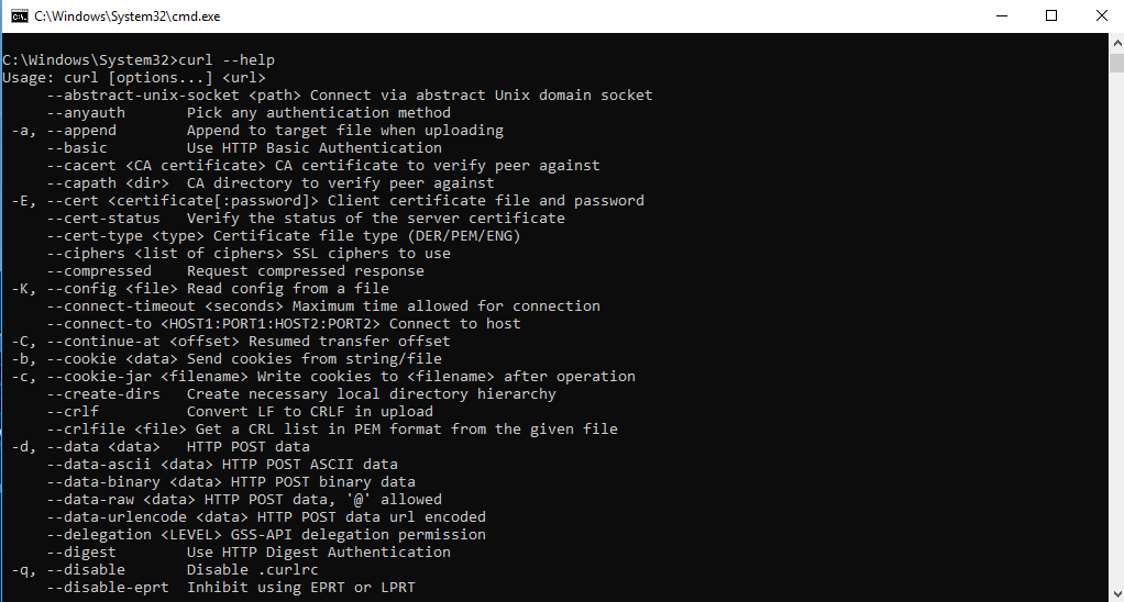 Windows 10 will support tar and cURL