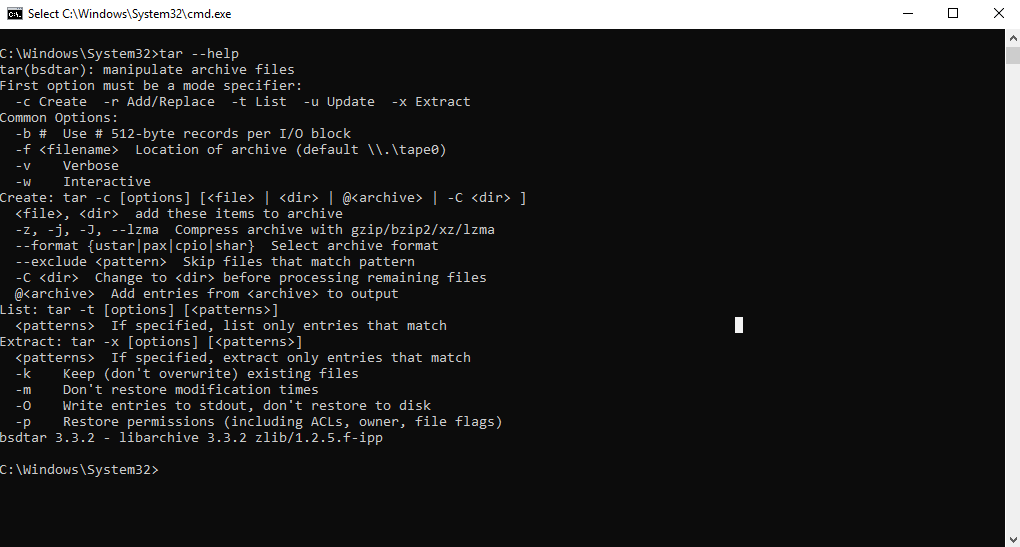 Windows 10 will support tar and cURL