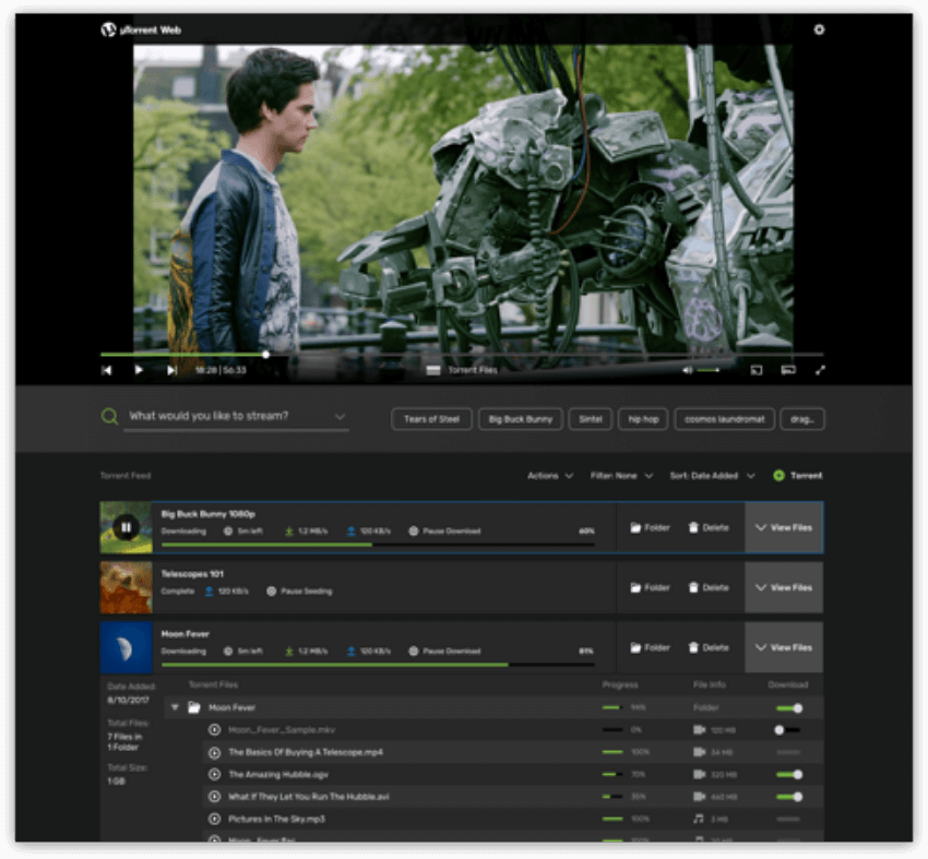 uTorrent Web λήψη και streaming άμεσα από τον browser σας 1 uTorrent Web