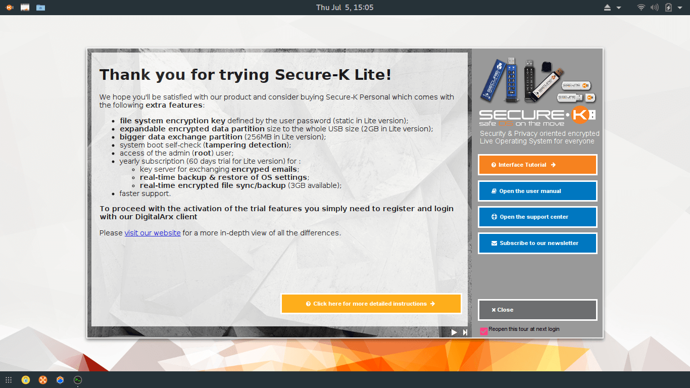 Secure-K Linux OS ασφάλεια στο USB βασισμένη στο Debian