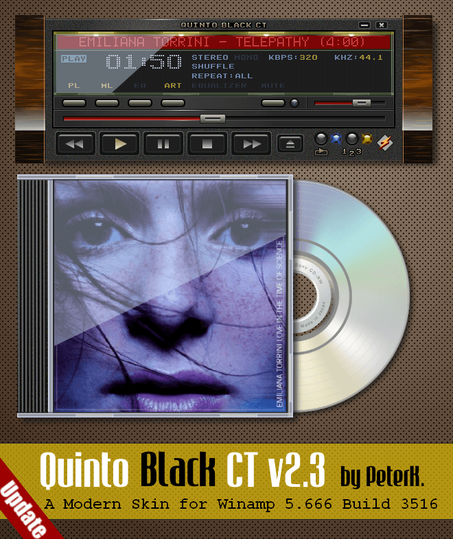 Winamp Quinto Black CT 2.3 νέο skin με μεγάλες αλλαγές 1 Winamp Quinto Black CT 2.3 νέο skin με μεγάλες αλλαγές