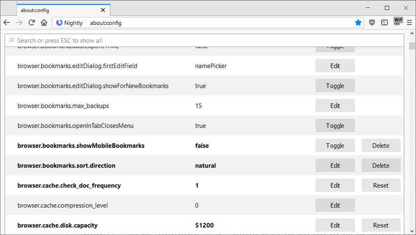 A look at Firefox 3's new about:config page A look at Firefox's new about:config page