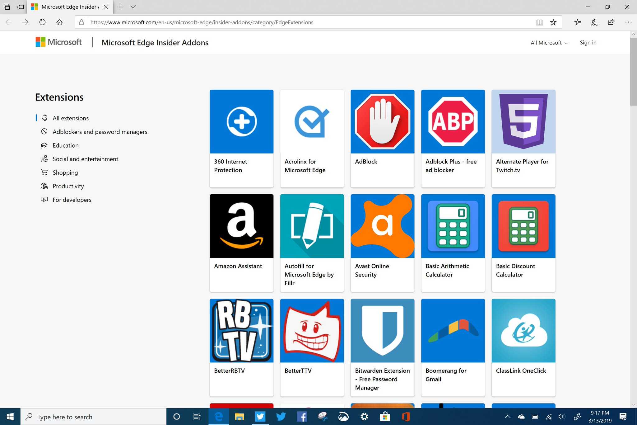 Edge with Chromium: see the add-ons page first